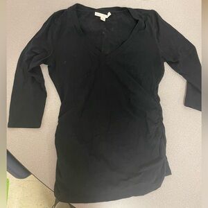 Black V-Neck Boston Proper Long Sleeve Top